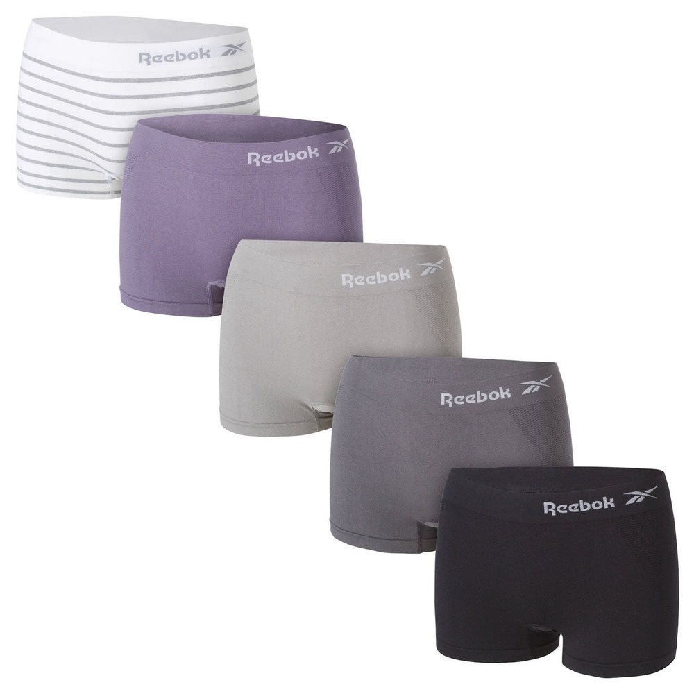 NWT Reebok Women's 5-Pack Seamless Boyshort Size M Multicolor